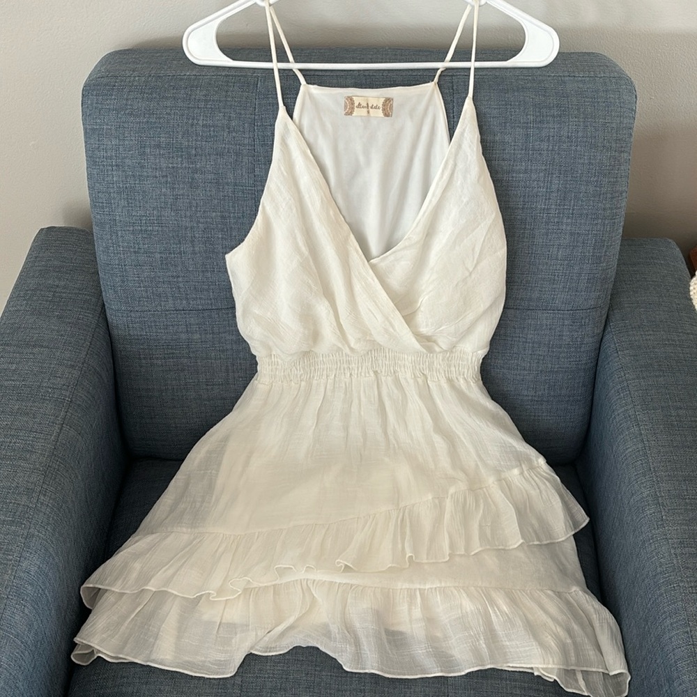 Altar’d State White Mini Ruffled Dress size S